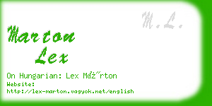 marton lex business card